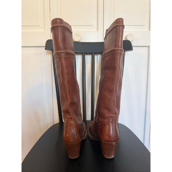 Frye Jane 14l stitched Pebbled leather heeled boots size 6 western - Picture 7 of 10